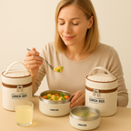 Portapranzo isolato in acciaio inossidabile 304, multistrato, sigillato, a prova di perdite e fornito con una borsa per il trasporto (NEW)