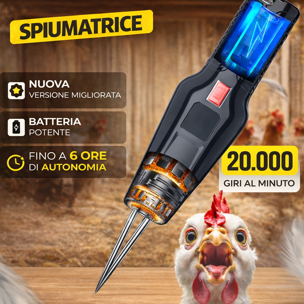Spiumatrice Elettrica Professionale — 60 Secondi per Pollo, Anatra e Faraona
