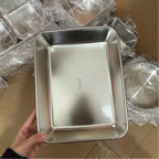 Vassoio in Acciaio Inox 304 con Coperchio — 2100 ml | Mantiene Fresco 1 Mese, 1000 °C, Salva Spazio