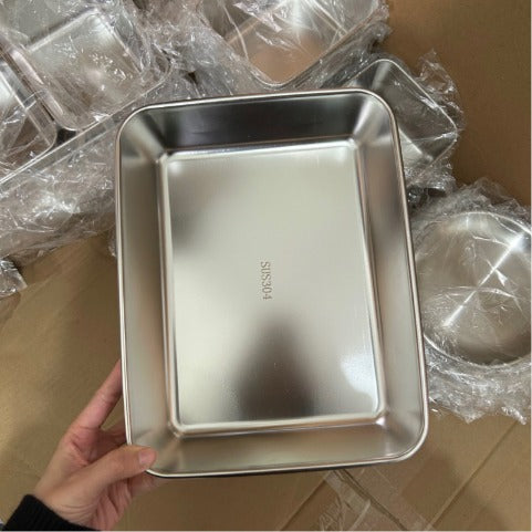 Vassoio in Acciaio Inox 304 con Coperchio — 2100 ml | Mantiene Fresco 1 Mese, 1000 °C, Salva Spazio