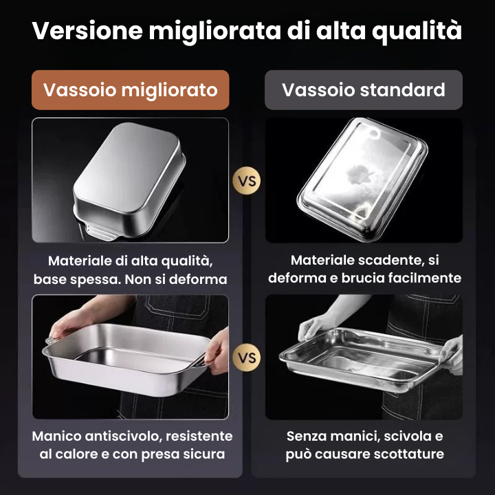 Vassoio Di Cottura In Acciaio Inox SUS304 Per Pentole Calde, Pesce Al Vapore, Cottura Al Forno E Conservazione Degli Alimenti