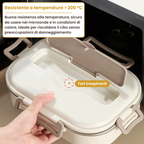 Portapranzo in acciaio inossidabile 304 - 4 scomparti, utensili completi (1500ml)