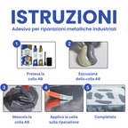 Colla AB per Riparazioni Metalliche Multiuso - La Soluzione Perfetta per Crepe, Perdite e Danni ai Metalli