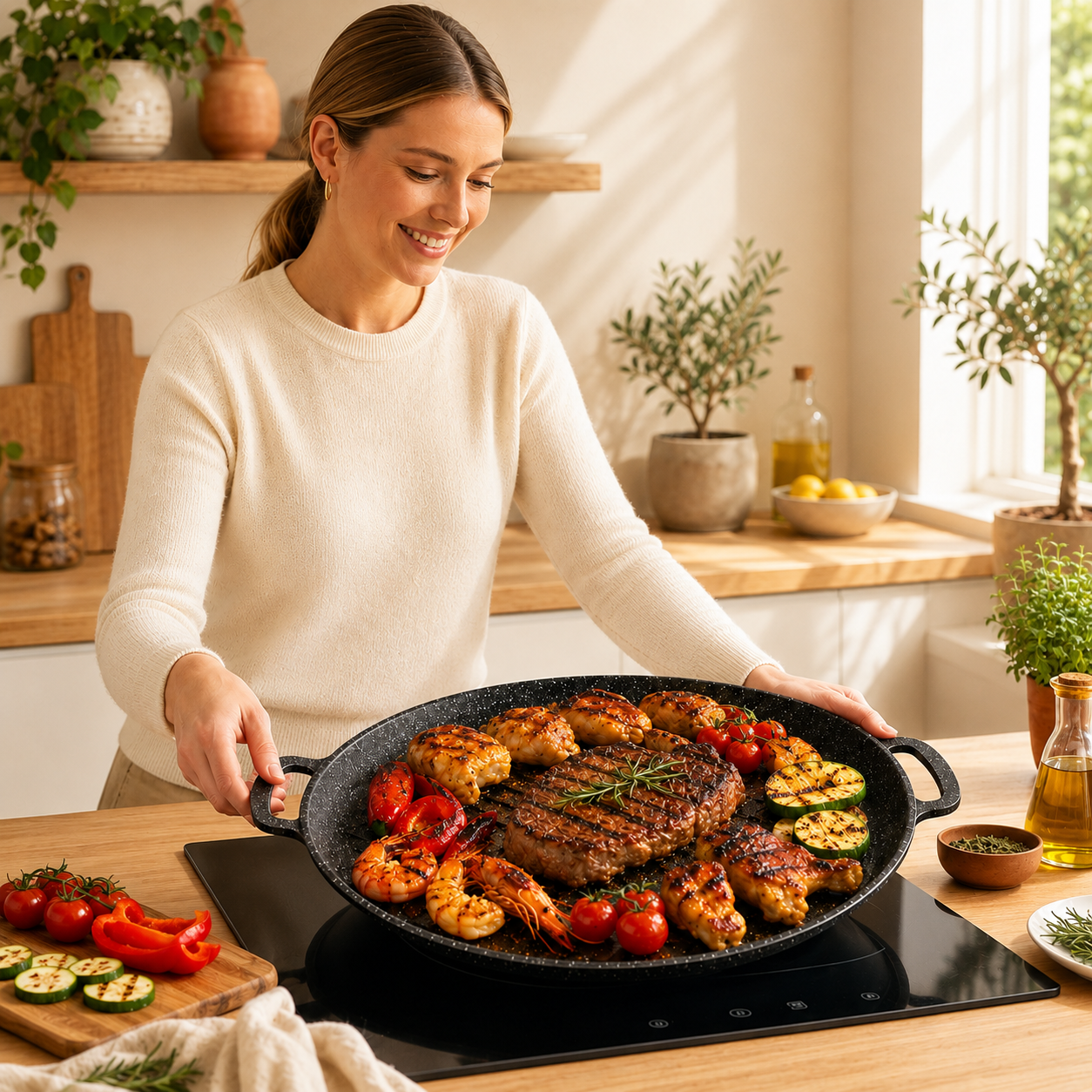 🍳 Padella in pietra Maifan antiaderente a 6 strati compatibile con induzione