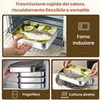 [Set 6 + 🎁 3 Gratis] Vassoio per alimenti in acciaio inossidabile 316 (22,5*15*6 cm)