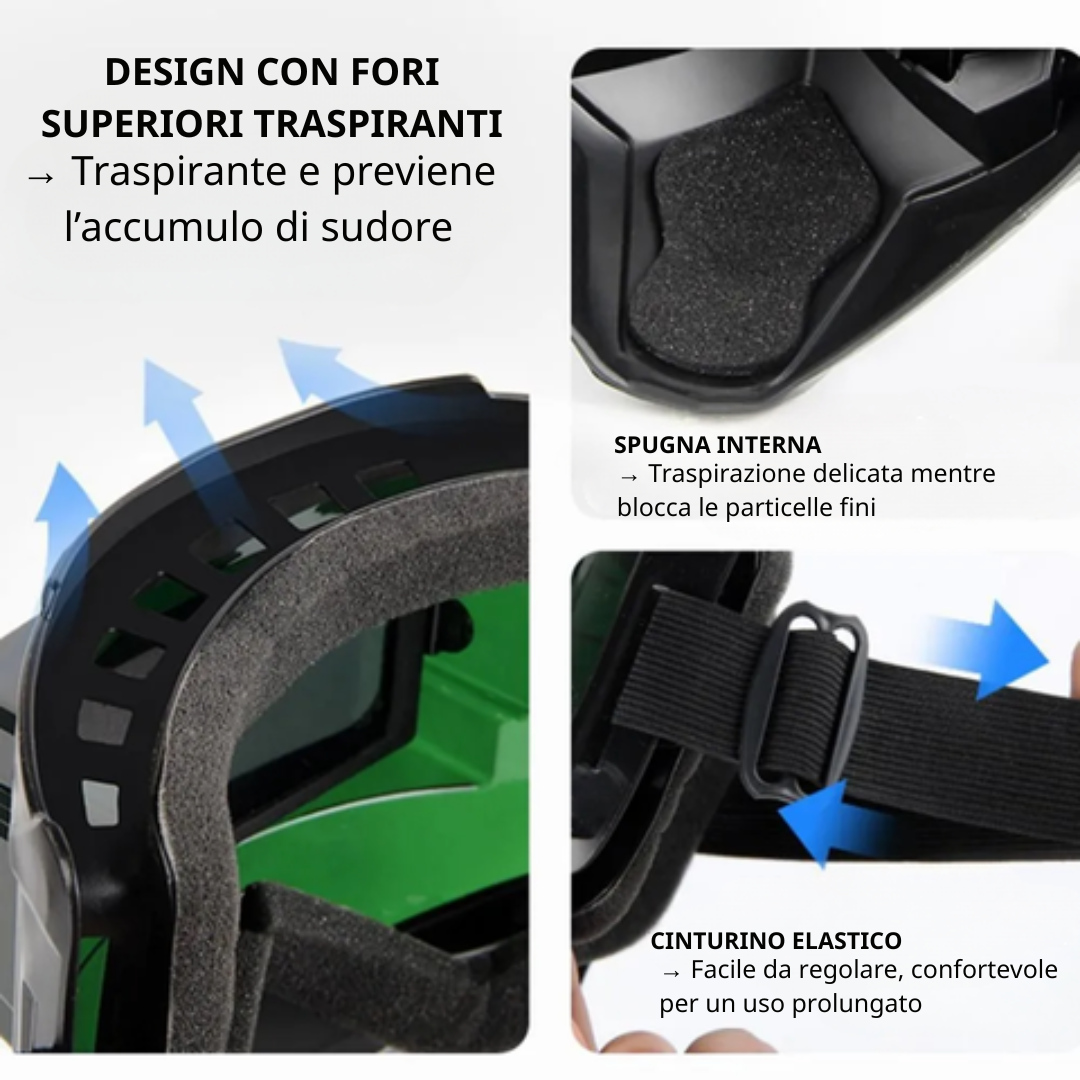 Maschera Da Saldatura Con Oscuramento Automatico 0,1 Ms – Smontabile In 2 Parti, Protezione Totale