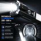 ✨Torcia LED Super Luminosa 4in1 di Emergenza – Rompivetro, Taglia Cintura, Power Bank