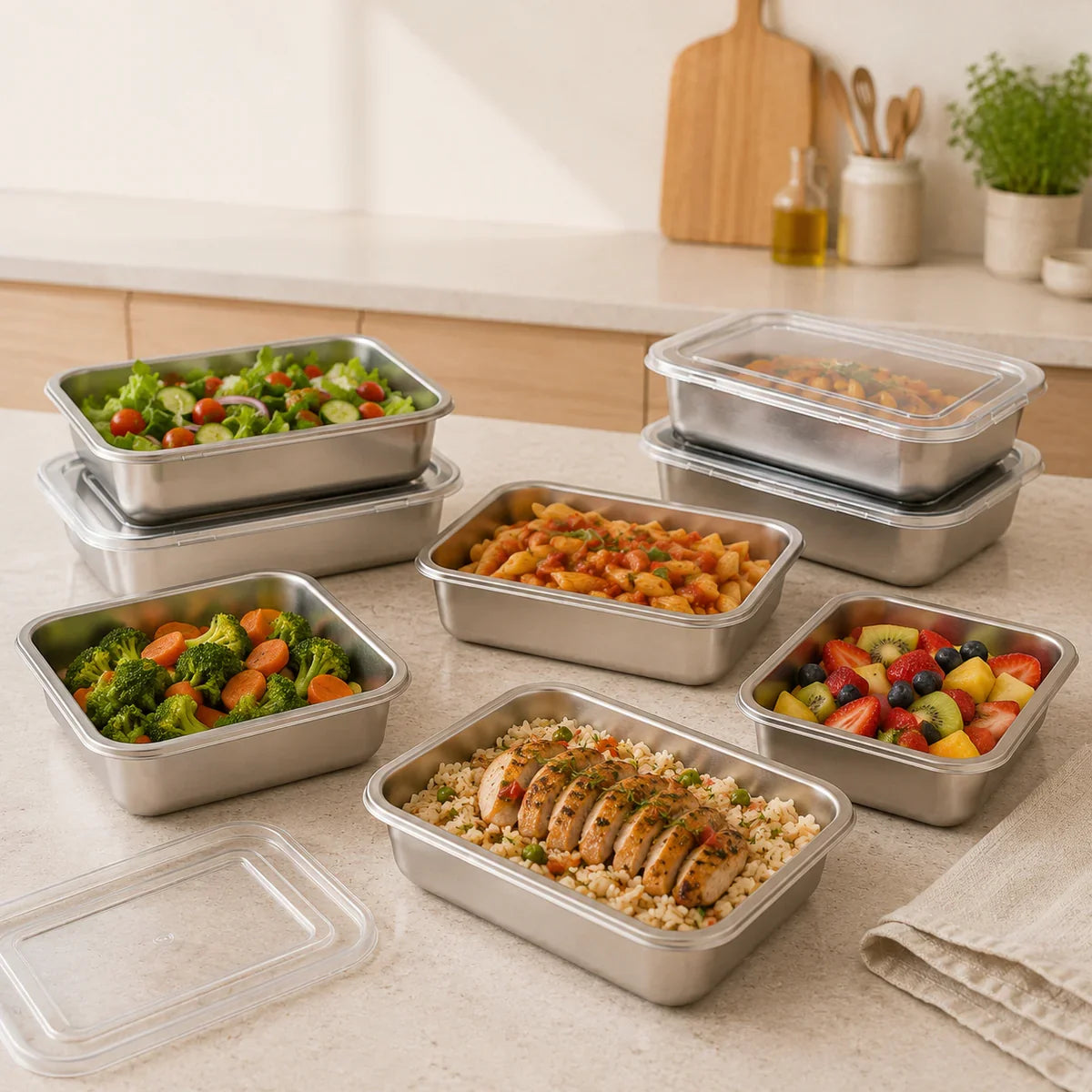 Portane a casa 12, pagane 6 | Contenitori in acciaio inox 304 da 2000 ml