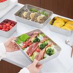 🌈 Scatola per la conservazione degli alimenti in acciaio inossidabile 304 (25*20*6 cm)