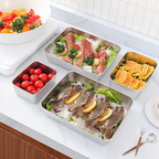 🌈 Scatola per la conservazione degli alimenti in acciaio inossidabile 304 (25*20*6 cm)