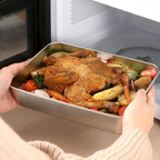 [SET 6 + 🎁3 Gratis] Vassoio per alimenti in acciaio inossidabile 304 (25*20*6 cm)