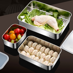 [SET 6 + 🎁3 Gratis] Vassoio per alimenti in acciaio inossidabile 304 (25*20*6 cm)