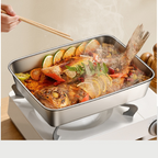 [SET 6 + 🎁3 Gratis] Vassoio per alimenti in acciaio inossidabile 304 (25*20*6 cm)