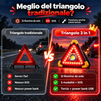🔥 SUPER OFFERTA | Triangolo Di Segnalazione Stradale Per Auto Con Luce LED Integrata