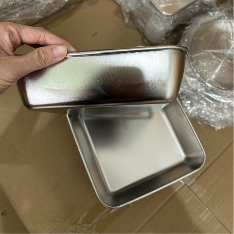 Vassoio in Acciaio Inox 304 con Coperchio — 2100 ml | Mantiene Fresco 1 Mese, 1000 °C, Salva Spazio