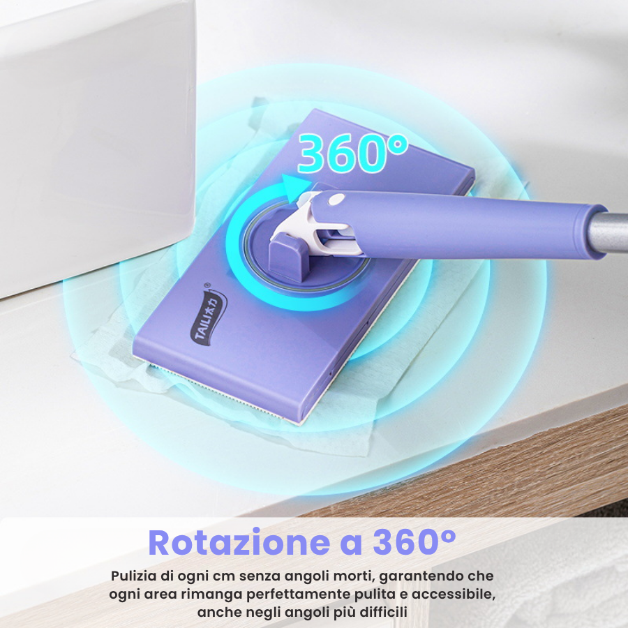 🇮🇹 Mop con cambio del panno in acciaio inossidabile tedesco