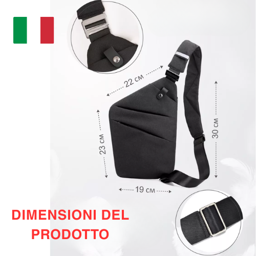 Borsa a tracolla antifurto - Blocco RFID (protezione dai dispositivi di lettura elettronici)