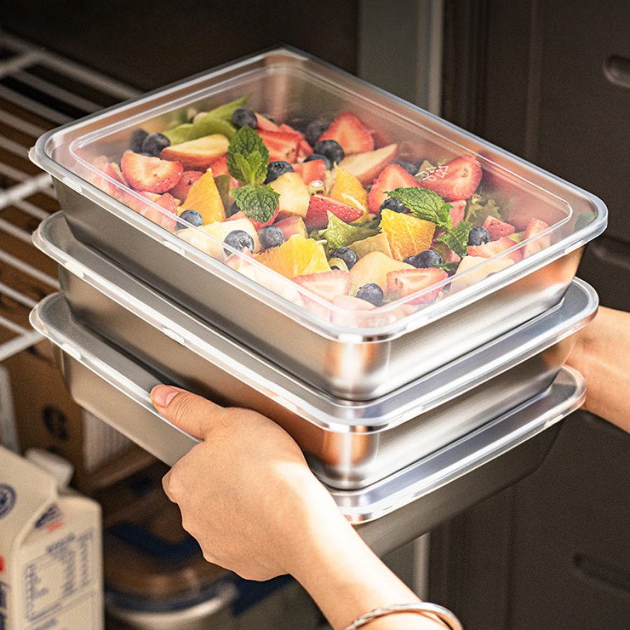 🇮🇹 Contenitore per alimenti da 2000 ml in acciaio inox tedesco massiccio 304