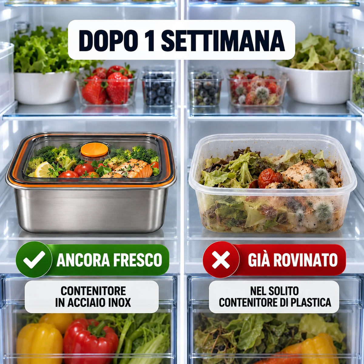✨ Prendi 12, Paghi 6 | Contenitore per alimenti sottovuoto in acciaio inossidabile 316L (Grande capacità)