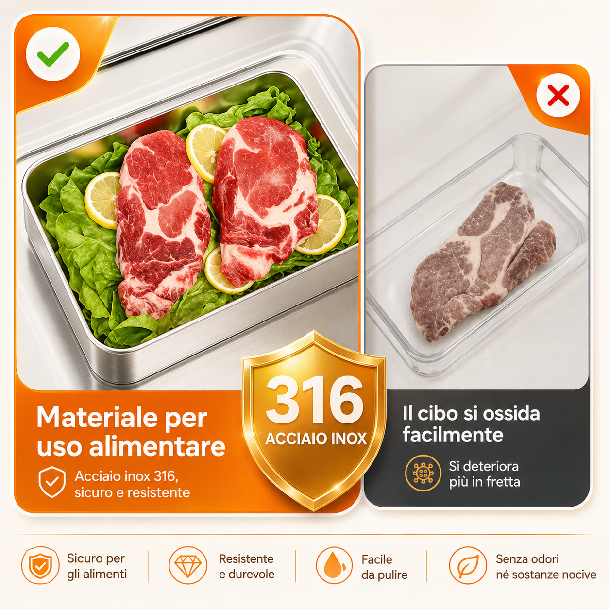 ⚡ Scatola Ermetica In Acciaio Inox Tedesco 316 Per Conservare Gli Alimenti