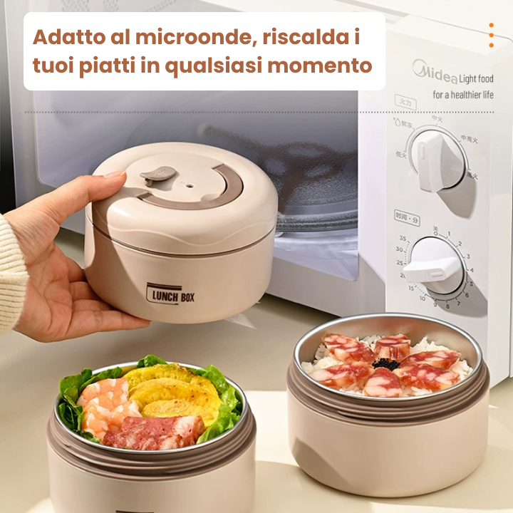 Portapranzo isolato in acciaio inossidabile 304, multistrato, sigillato, a prova di perdite e fornito con una borsa per il trasporto (NEW)