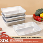 🛍️SUPER OFFERTA | Contenitore Per Alimenti Da 2000 ML In Acciaio Inox Tedesco Massiccio 304