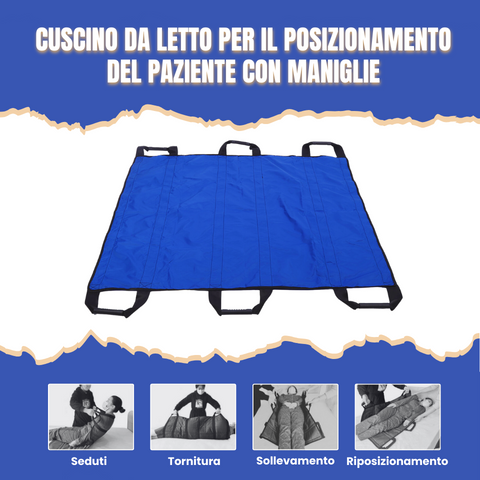 Tavola di trasferimento per pazienti con 6 maniglie rinforzate, cuscinetto medico multiuso per                       letti, anziani