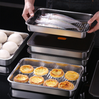 [Set 6 + 🎁 3 Gratis] Vassoio per alimenti in acciaio inossidabile 316 (22,5*15*6 cm)