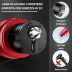 🇮🇹 Martello di emergenza per auto a doppia testa – rompe i vetri e taglia le cinture di sicurezza