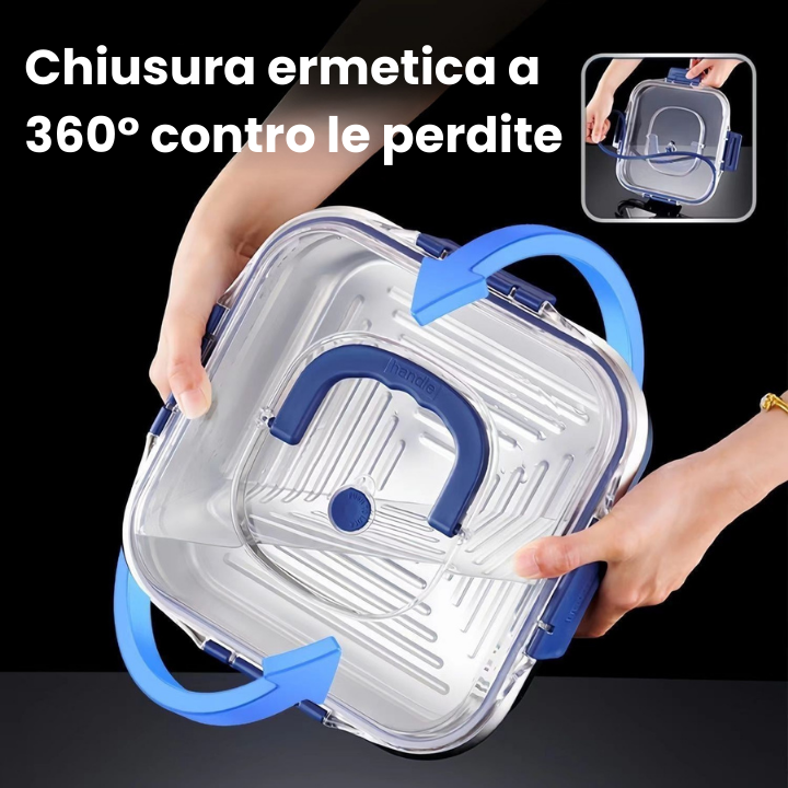 Grande scatola per alimenti in acciaio inossidabile 316 con capacità di 1800 ml