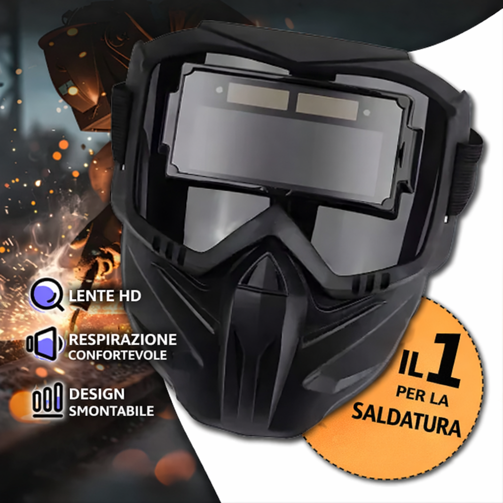 Maschera Da Saldatura Con Oscuramento Automatico 0,1 Ms – Smontabile In 2 Parti, Protezione Totale