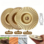 🇮🇹 Set di 3 dischi da smerigliatura in acciaio al carbonio resistente per legno (Piatto - Curva - Pendenza)