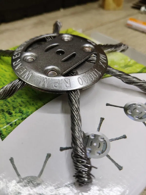 🇮🇹 Testina tagliaerba con 6 lame in acciaio intrecciato inossidabile