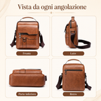 ✨  Borsa a tracolla unisex in pelle bovina pieno fiore, impermeabile e antigraffio, stile vintage
