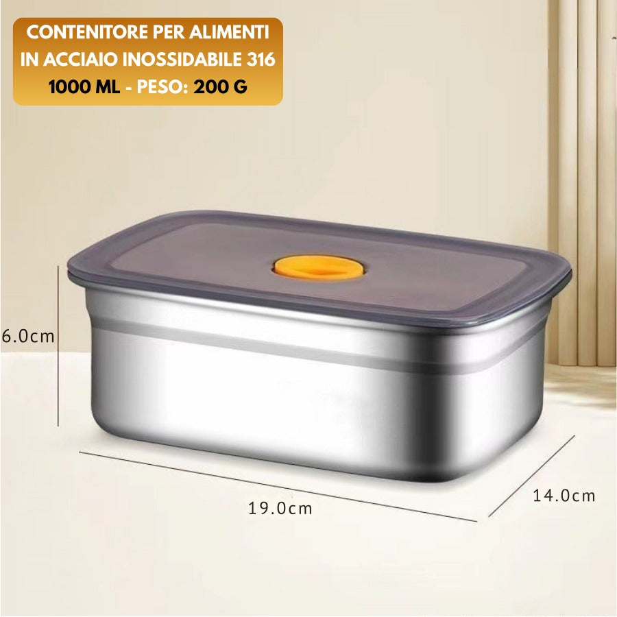 🇮🇹 Contenitori per alimenti in acciaio inossidabile Tedesco 316 con coperchio sottovuoto