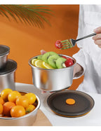 🎁 Prendine 12, pagane solo 6 | Contenitore rotondo in acciaio inox con coperchio sottovuoto (FORMATO GRANDE - 1000 ml)