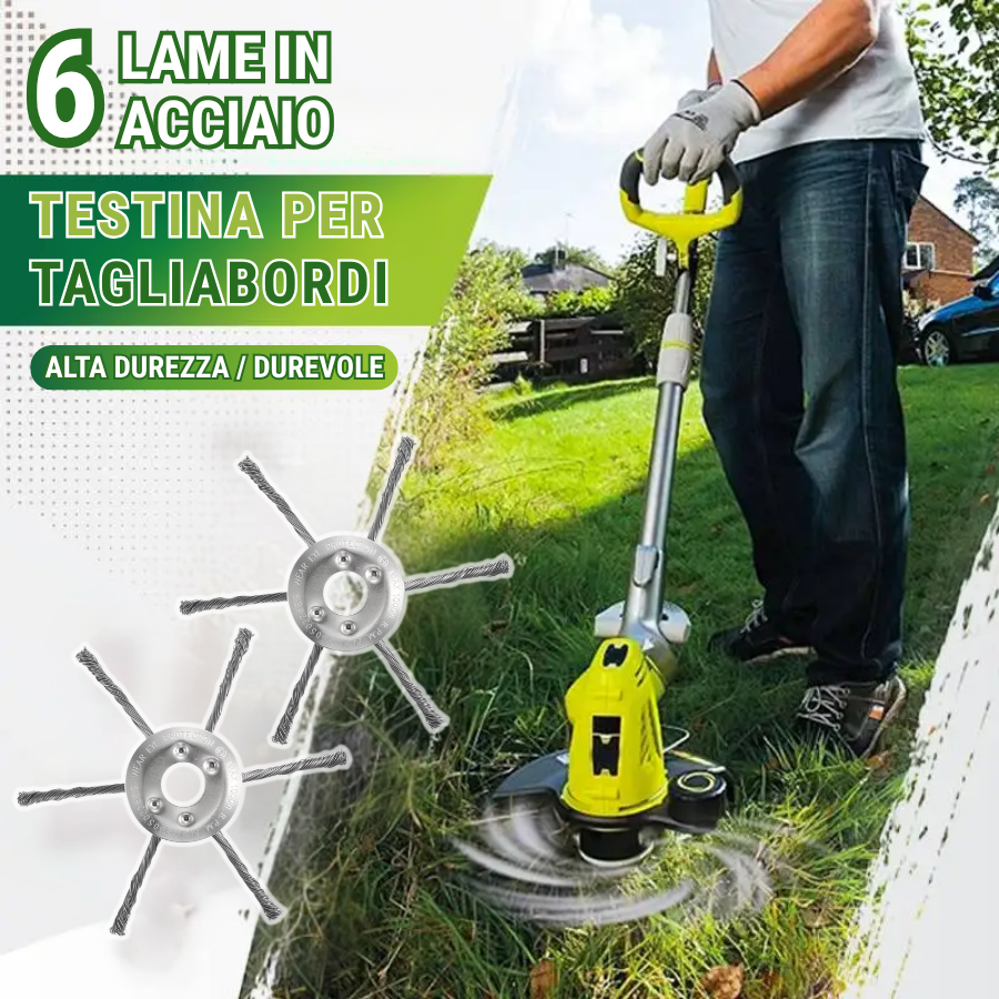 La testina del tagliabordi ha 6 bordi in acciaio inossidabile