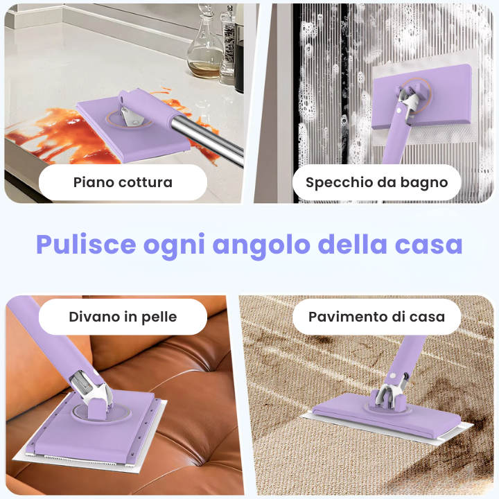 🇮🇹 Mop con cambio del panno in acciaio inossidabile tedesco