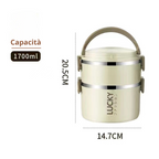 Set di scatola per il pranzo a 2 livelli con borsa termica Lucky Box