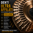 ✦Set Da 3 Dischi Da Smerigliatura In Acciaio Al Carbonio Per Legno | Piatto - Curvo - Inclinato