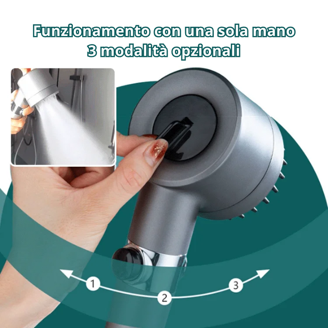 🔥 Soffione doccia 4 in 1 con massaggiante tedesco ad alta pressione con filtro dell'acqua