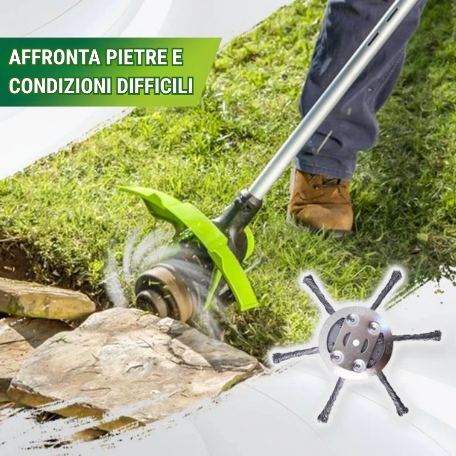 🇮🇹 Testina tagliaerba con 6 lame in acciaio intrecciato inossidabile