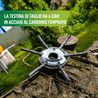Testina per Decespugliatore Universale — 6 Lame in Acciaio al Carbonio Temprato | Durata 10 Anni