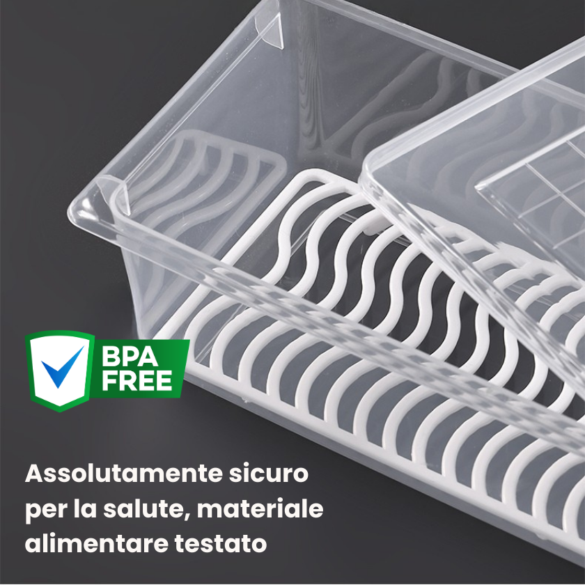 Foody™ Box – Set di 4 scatole per alimenti, senza BPA, mantiene la freschezza, adatto a frigorifero e microonde