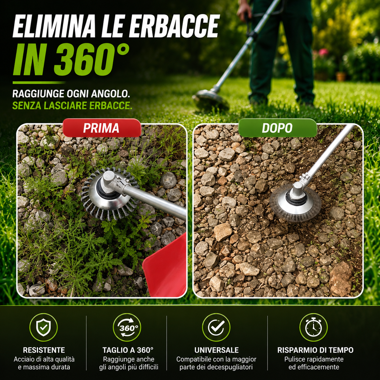 Disco in Filo d’Acciaio per Decespugliatore — Taglio a 360° | Compatibilità Universale