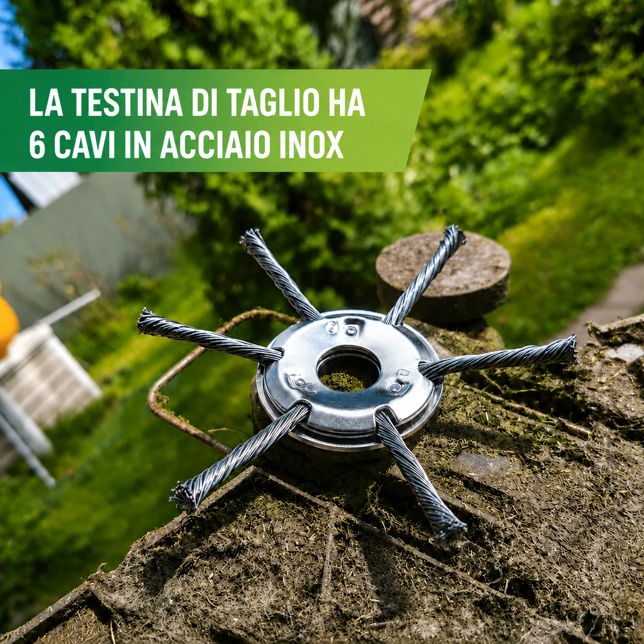 ⚡Testina tagliaerba con 6 lame in acciaio intrecciato inossidabile