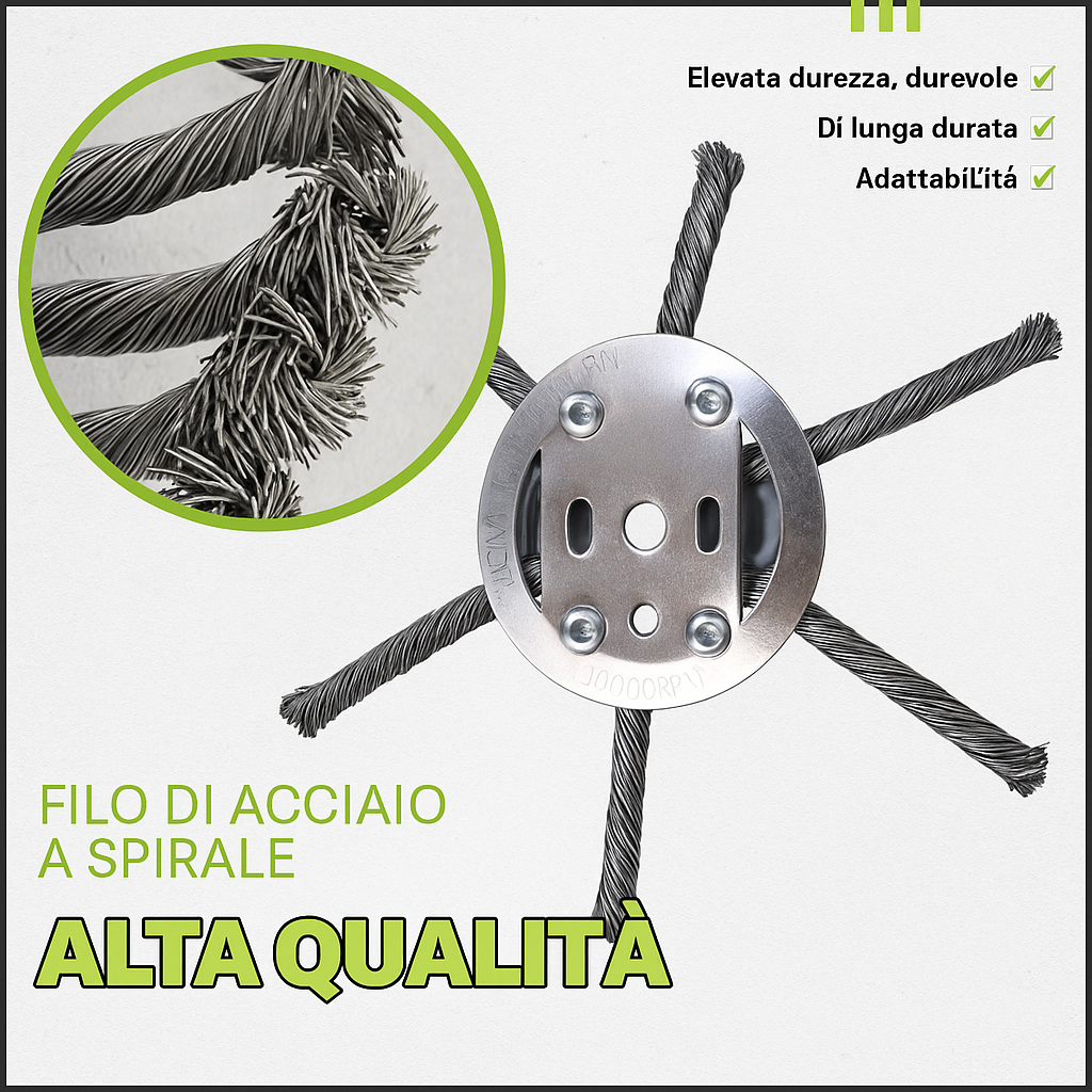 Testina Tagliaerba in Acciaio Intrecciato 6 Fili