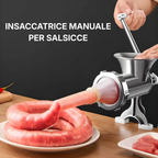 ⚡ Tritacarne manuale domestico con insaccatore per salsicce, compatto e pratico