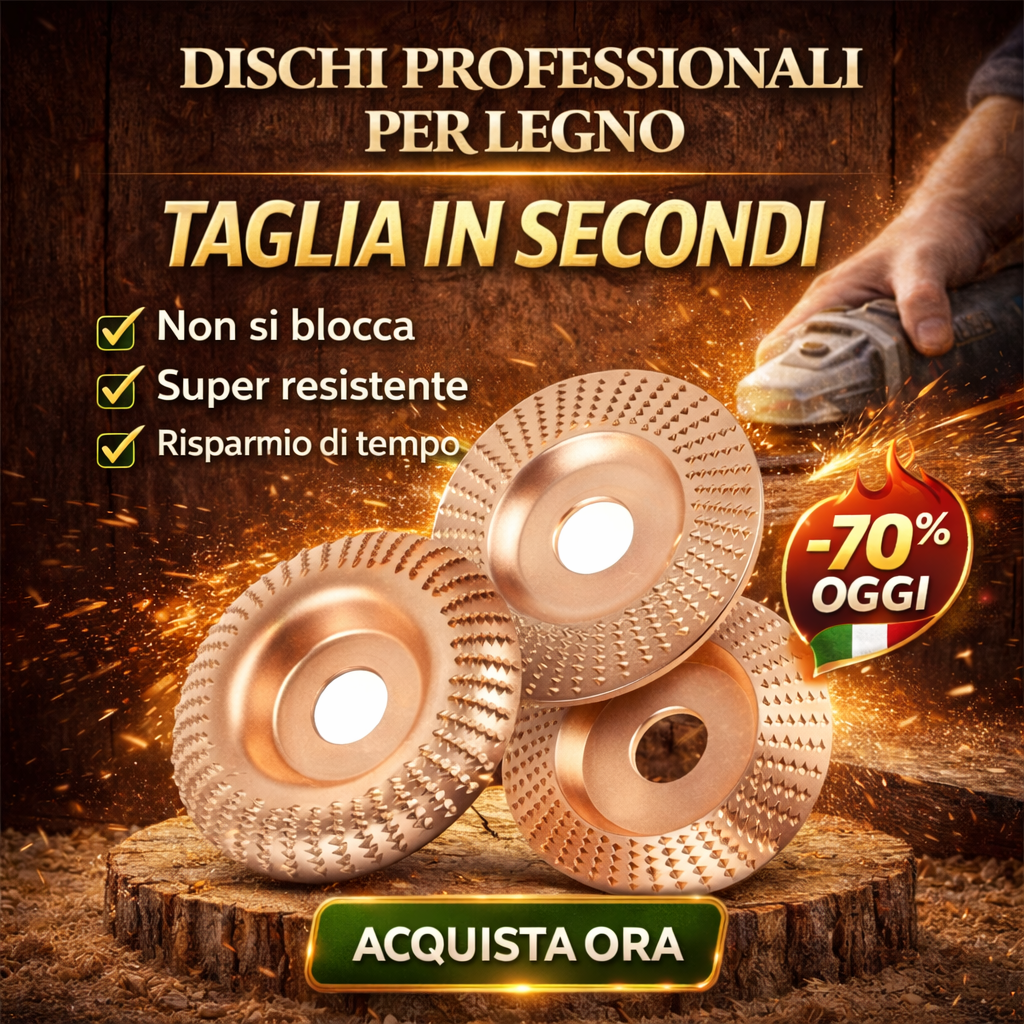 ⚡ Set di 3 dischi da smerigliatura in acciaio al carbonio resistente per legno (Piatto - Curva - Pendenza)