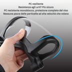 La visiera protegge il viso, gli occhi e le vie respiratorie durante il lavoro